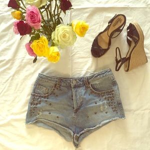 TopShop~ Moto jean shorts